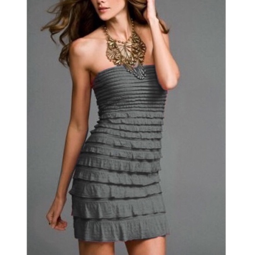 Express strapless ruffle dress